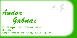 andor gabnai business card